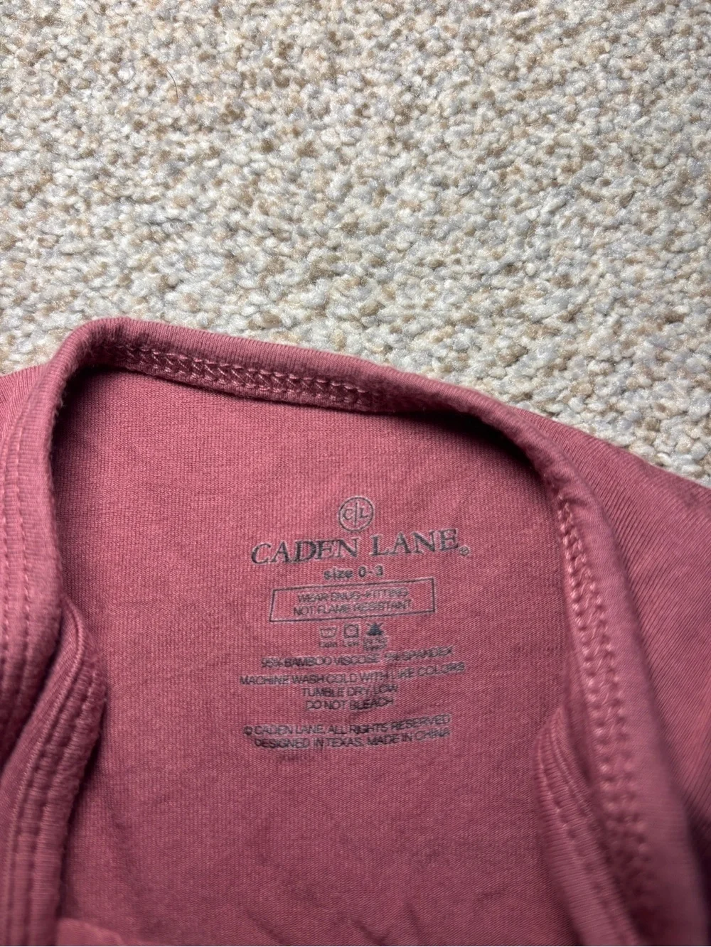 Caden Lane Wine Color Bamboo Knotted Gown Size 0-3 Months